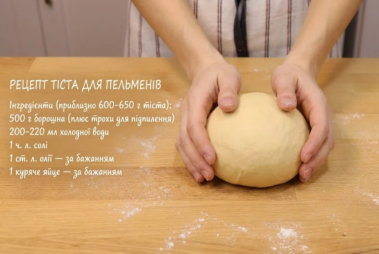 Рецепт тіста на пельмені