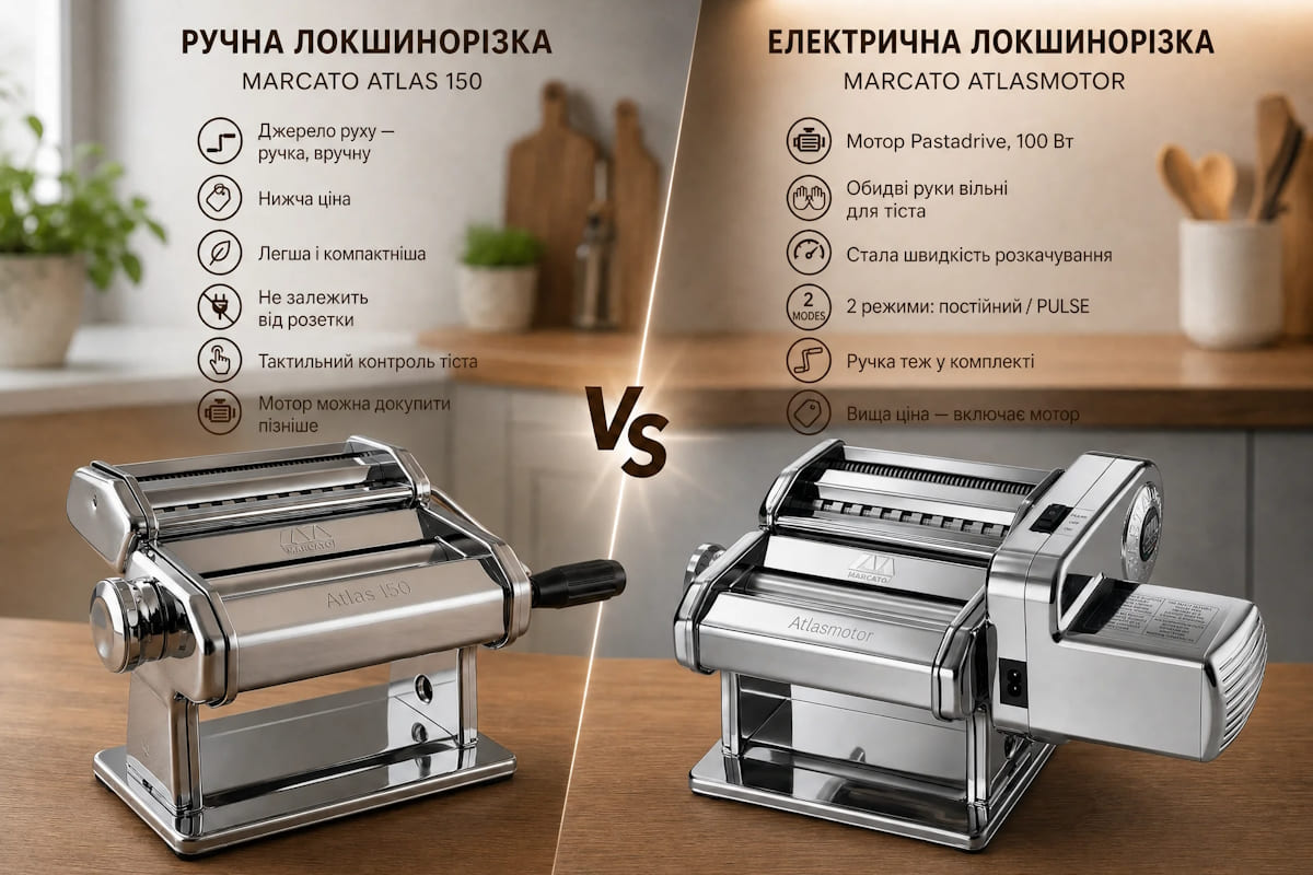Порівняння ручної та електричної моделі Marcato